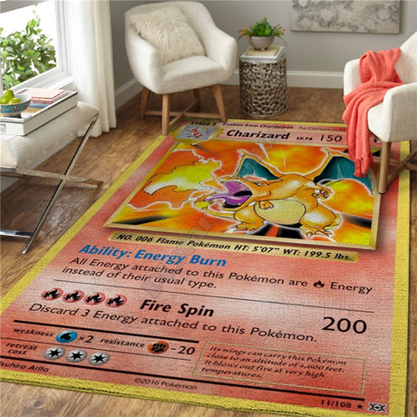 Newfashion Pokemon Anime Card Area Rug Gift 3D Printed Room Mat Floor Anti-slip Large Carpet Home Decoration Style-1, everythinganimee, everythinganimee