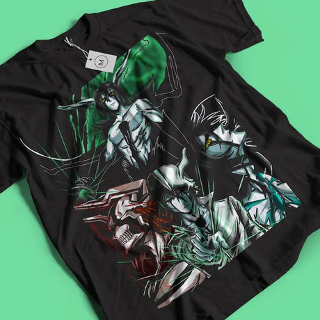 Here at Everythinganimee we only have the best shirts in the world! Dive into the intense world of Bleach with the Ultimate Forms Tee, showcasing your favorite characters in their most powerful transformations. This tee captures the raw energy and fierce power of the series with striking artwork that brings each character's ultimate form to life, perfect for any die-hard Bleach fan.