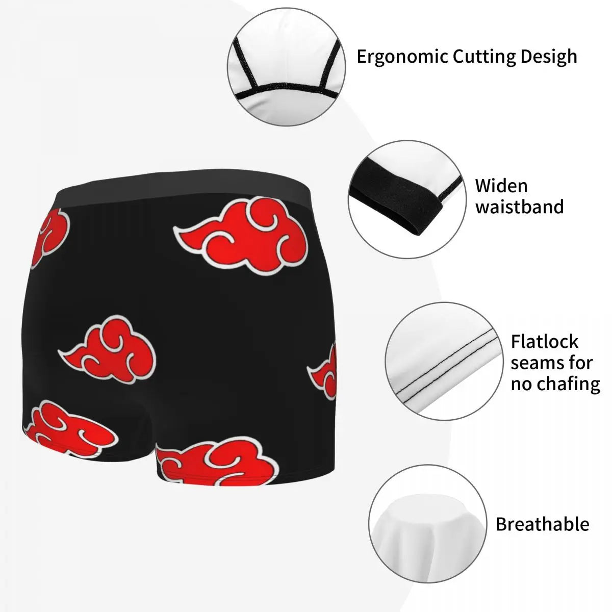This boxer embraces the power and mystique of the infamous Akatsuki clan with every wear. If you are looking for more Naruto Merch, We have it all! | Check out all our Anime Merch now!