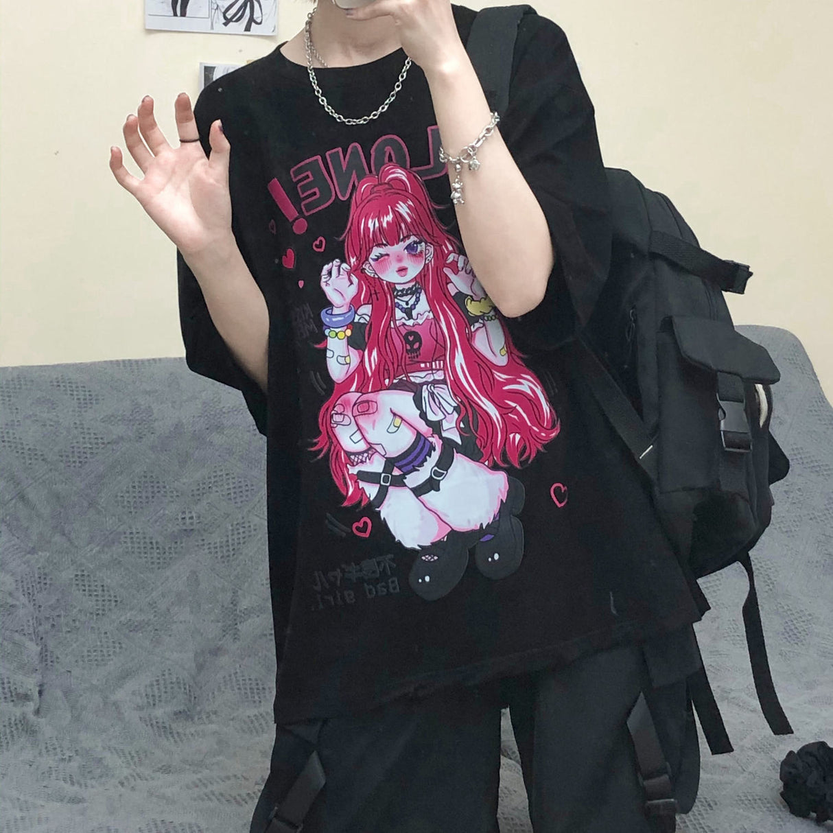 Cute Anime Girls Oversized Tees