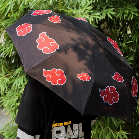 Anime Naruto Akatsuki Cosplay rubber umbrella cartoon folding rainy day umbrella sunny umbrella simplicity anti ultraviolet prop, everythinganimee