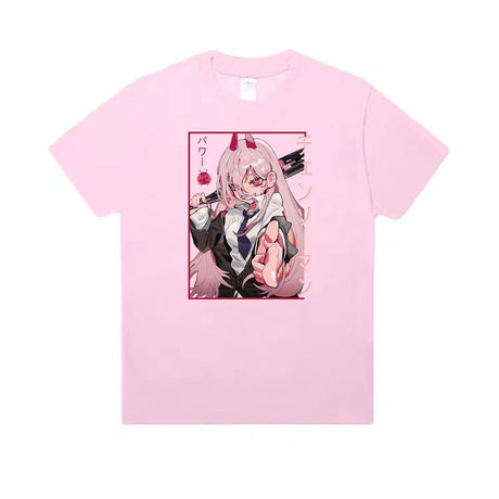 This shirt captures the magic of Power. If you're looking for more Chainsaw Man merch, we have it all! Check out our anime merch now—free shipping!