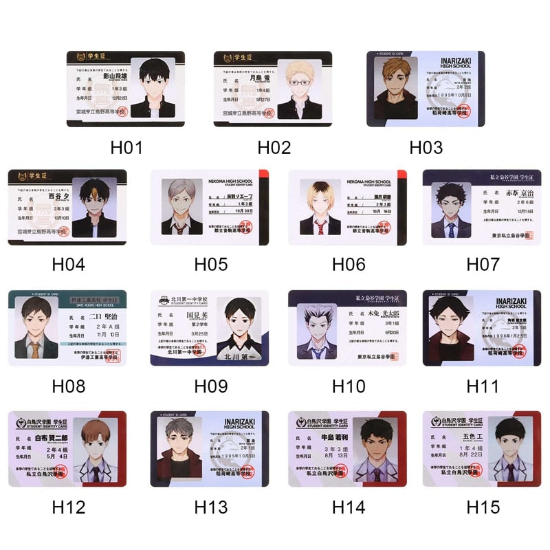 Haikyuu!! Student ID Cards