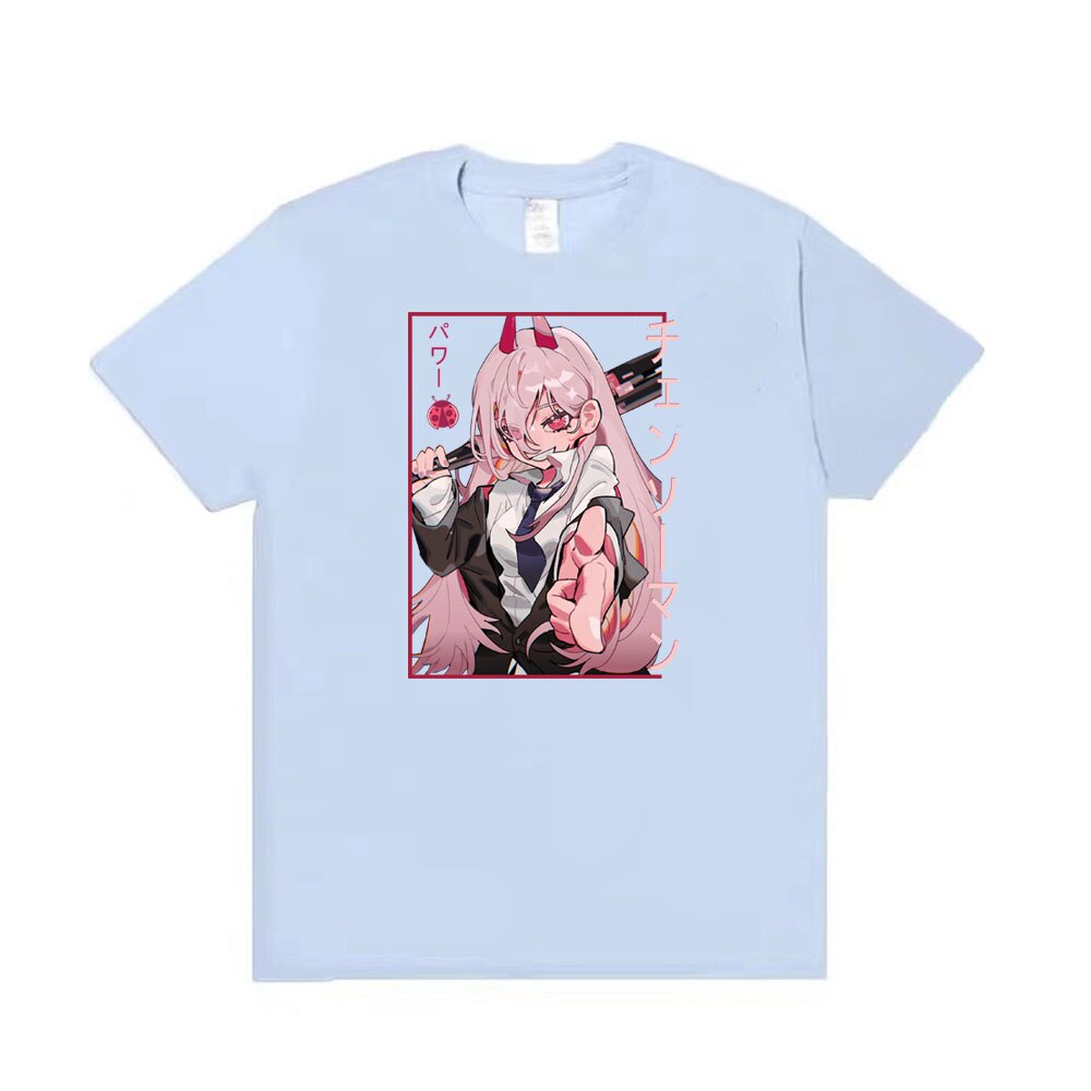 This shirt captures the magic of Power. If you're looking for more Chainsaw Man merch, we have it all! Check out our anime merch now—free shipping!