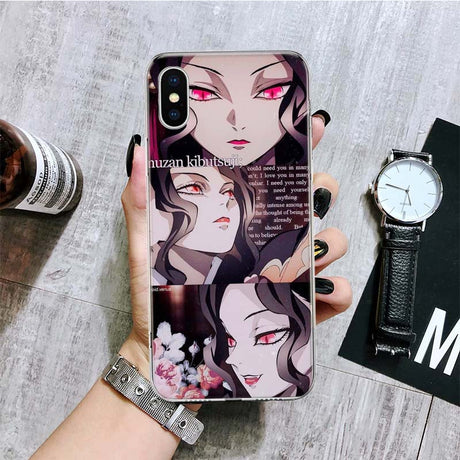 Demon Slayer Kibutsuji Muzan Phone Case For iPhone 11 12 13 14 Pro XS XR X Max 7 8 6 6S Plus Mini + 5 SE Pattern Customized, everythinganimee