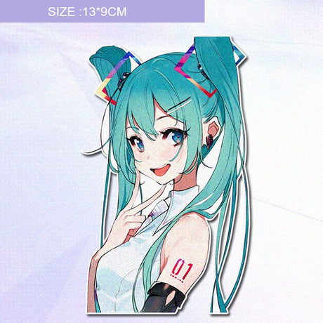 This stickers captures the magic of Hatsune Miku. If you're looking for more Hatsune Miku merch, we have it all! Check out our anime merch now—free shipping!