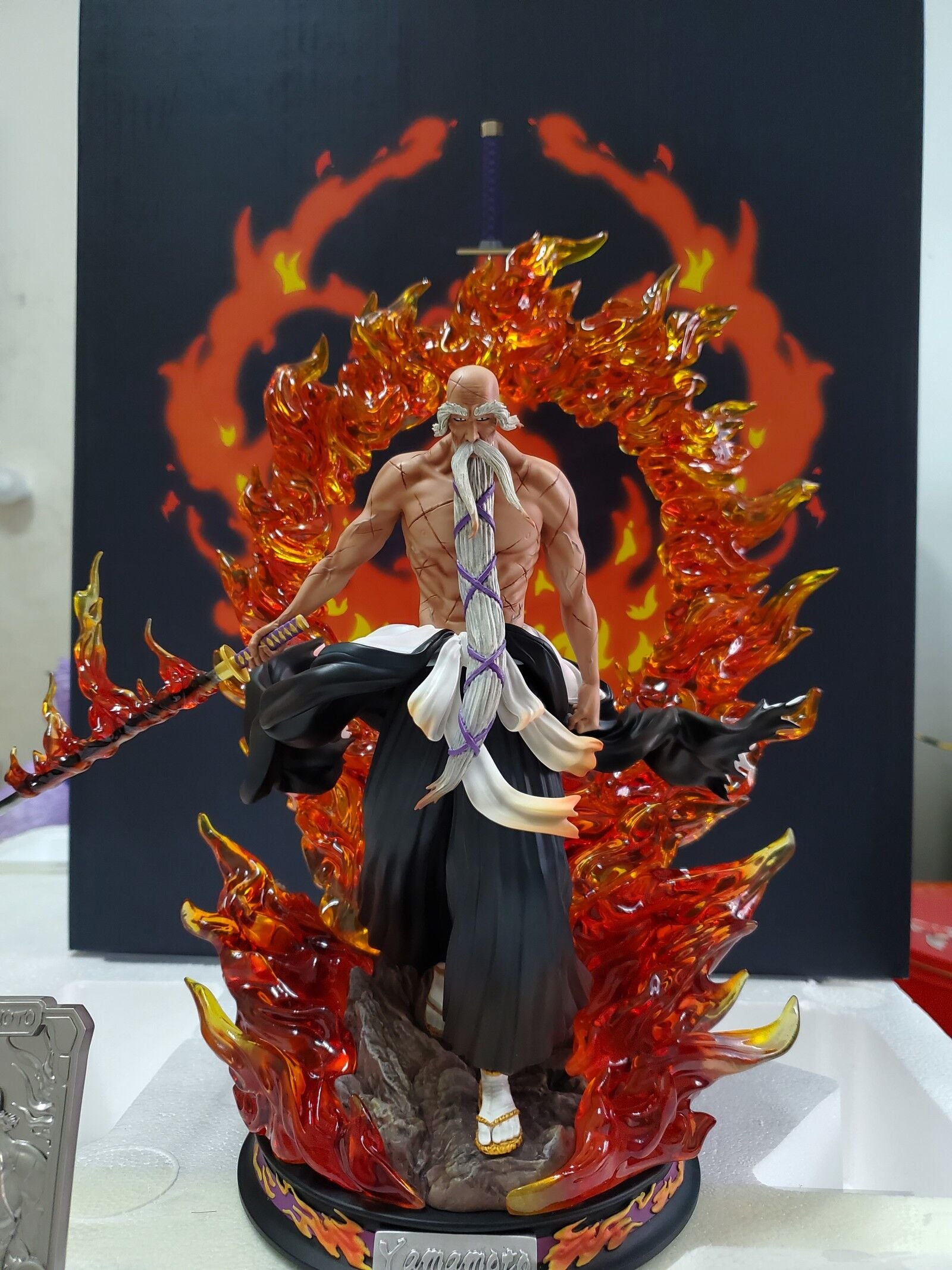 This figurine captures the magic of Shigekuni Yamamoto . If you're looking for more Bleach merch, we have it all! Check out our anime merch now—free shipping!