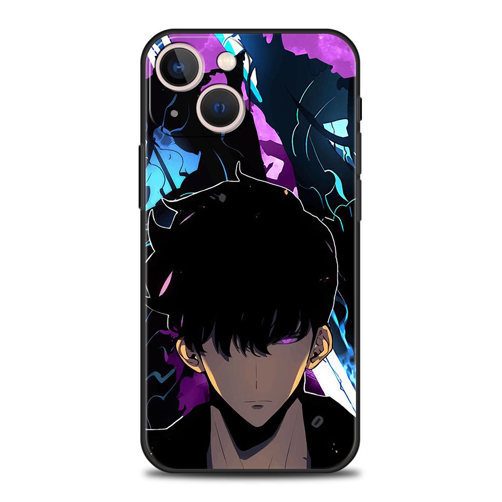 Anime Solo Leveling Luxury Phone Case For iPhone 11 14 Pro MAX 12 13 Mini 7 8 Plus X XR XS MAX SE Silicone Shockproof Cover, everythinganimee