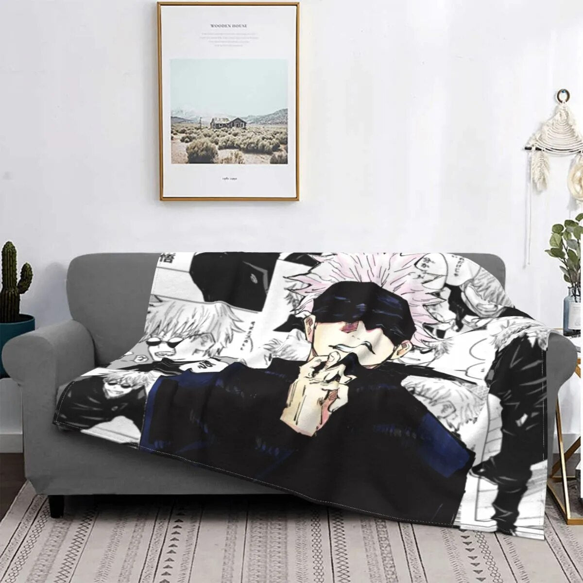 Stay Comfy & Keep yourself warm love with our new Satoru Gojo Blanket | If you are looking for more Jujutsu Kaisen Merch , We have it all! | Check out all our Anime Merch now!