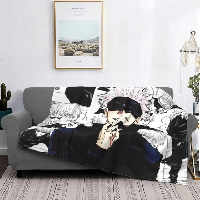 Stay Comfy & Keep yourself warm love with our new Satoru Gojo Blanket | If you are looking for more Jujutsu Kaisen Merch , We have it all! | Check out all our Anime Merch now!