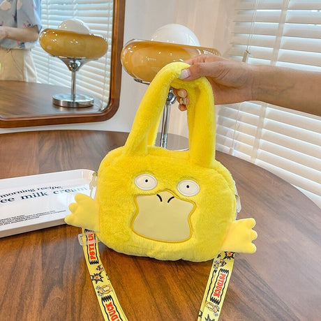 Pokmon Psyduck Shoulder Bag Yellow Crossbody Bag Plush Toy Bag Ins Kawaii Anime Cute Creative Handbag Birthday Gift, everythinganimee