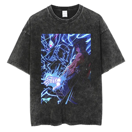 Show your love for ninjas with our Sasuke Uchiha's Chidori Charge Vintage Tee | Here at Everythinganimee we have the worlds best anime merch | Free Global Shipping