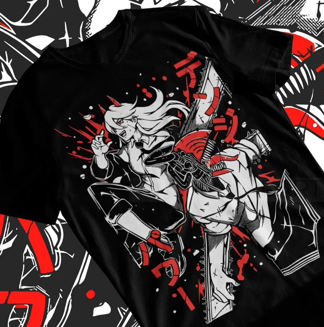Here at Everythinganimee we have only the best anime merch! Free Global Shipping.
Unleash the chaotic energy of Chainsaw Man with this dynamic T-shirt featuring the iconic duo, Power and Denji. The design showcases the fierce and fiery Power alongside the relentless Denji, perfectly capturing their intense and unpredictable personalities.