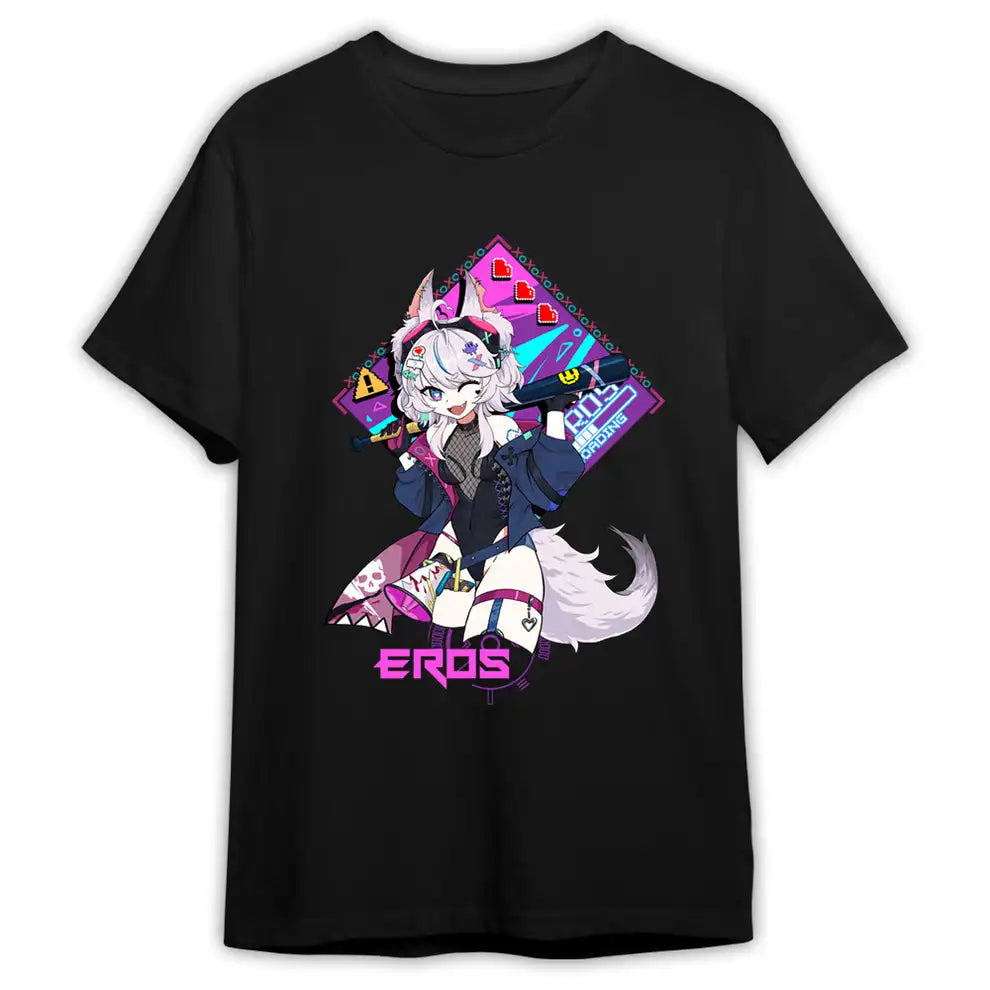 Here at Everythinganimee we have the best anime shirts in the world.
Dive into the electrifying world of retro gaming with the Eros Retro Game Tee, featuring a vibrant and energetic design of Eros, the ultimate gaming companion.