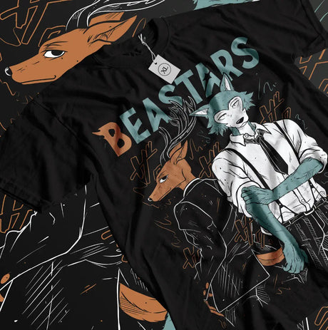 Here at Everythinganimee we have the best anime shirts in the world. This Beastars shirt captures the intensity and duality of two iconic characters, Legoshi and Louis, from the hit anime series.