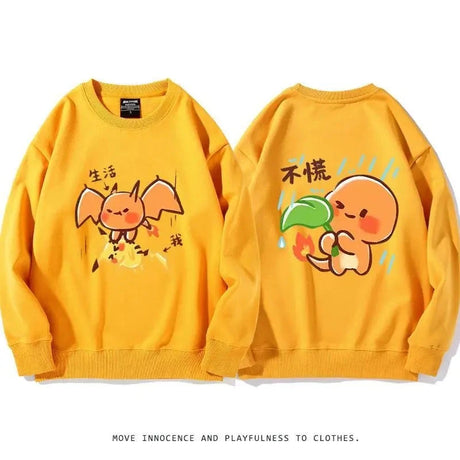Anime merhc is here! Get our new Charmander's Blaze Orange Crew Neck Sweatshirt | Here at Everythinganimee we have the worlds best anime merch | Free Global Shipping