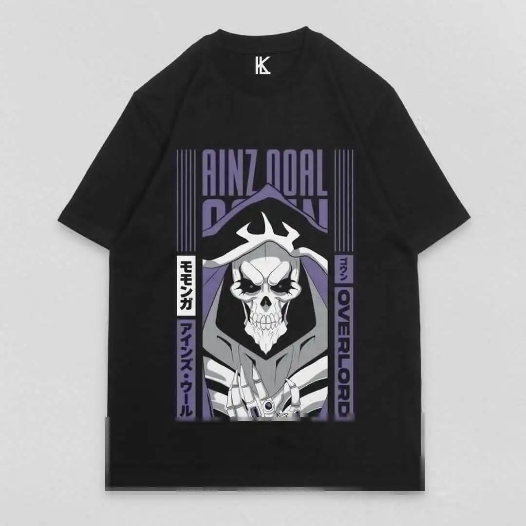 Here at Everythinganimee we have the best anime shirts in the world.
Embrace the dark power of Ainz Ooal Gown with this Overlord Tee. Featuring a detailed design of the iconic character from the anime Overlord, this shirt captures the essence of the skeletal overlord in a striking black and purple aesthetic.