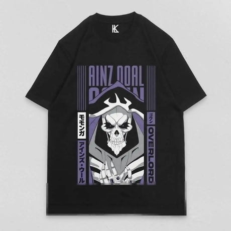 Here at Everythinganimee we have the best anime shirts in the world.
Embrace the dark power of Ainz Ooal Gown with this Overlord Tee. Featuring a detailed design of the iconic character from the anime Overlord, this shirt captures the essence of the skeletal overlord in a striking black and purple aesthetic.