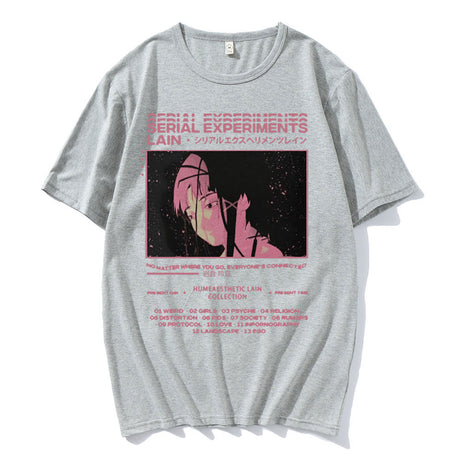 This tee captures the magic of Lain's. If you're looking for more  Serial Experiments merch, we have it all! Check out our anime merch now—free shipping!
