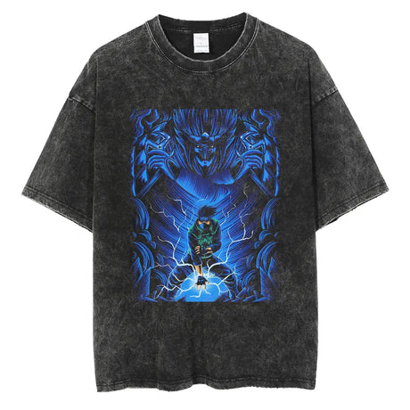 Gpgrade your wardrobe with our Kakashi's Chidori Echoes Vintage Tee | Here at Everythinganimee we have the worlds best anime merch | Free Global Shipping