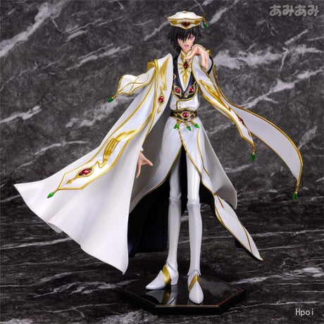 This figurine showcase Lelouch in his resplendent white emperor’s attire. | If you are looking for more Code Geass Merch, We have it all! | Check out all our Anime Merch now!