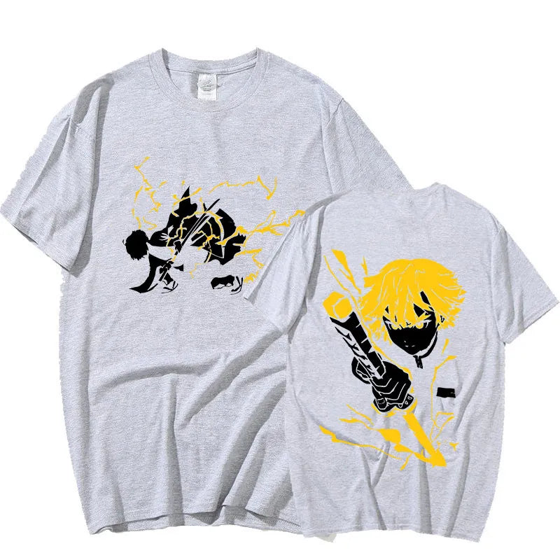 This shirt captures the magic of Zenitsu. If you're looking for more Demon Slayer merch, we have it all! Check out our anime merch now—free shipping!