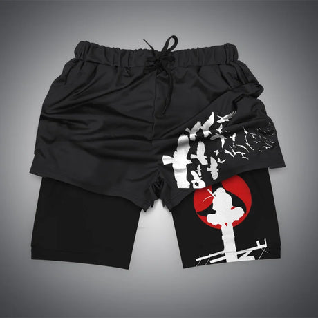 Upgrade not only your style but your workout with our amazing new Itachi Uchiha shorts | At Everythinganimee we have the best anime merch in the world! Free Global Shipping
