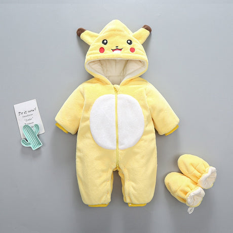 Adorable Pikachu Winter Onesie for Newborn Babies