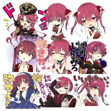 These stickers feature the adventurous spirit of Houshou, the beloved pirate. | If you are looking for more Hololive Merch, We have it all! | Check out all our Anime Merch now!