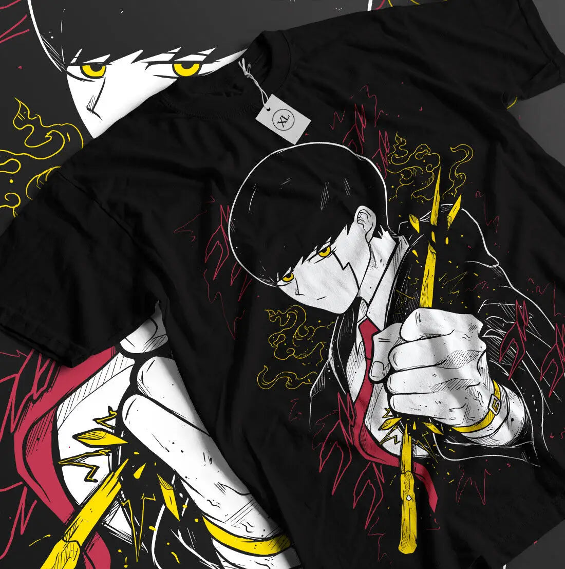 Here at Everythinganimee we have the best anime shirts in the world. 
Step into the world of Mashle with this electrifying Mash Burnedead shirt.