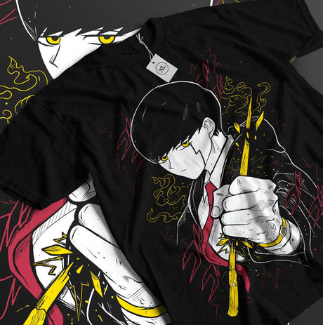 Here at Everythinganimee we have the best anime shirts in the world. 
Step into the world of Mashle with this electrifying Mash Burnedead shirt.