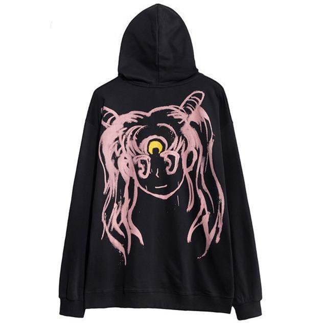 Kawaii Anime Hoodie Women Harajuku Sailor Moon Cute Cartoon Korean Casual Sweatshirt Fashion Street Graphic Pullover , everythinganimee