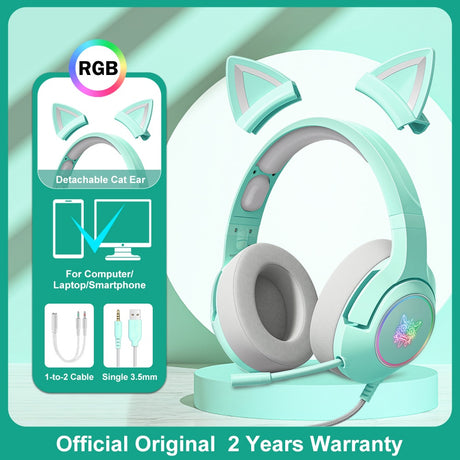 ONIKUMA K9 Pink Cat Ear Gaming Headset