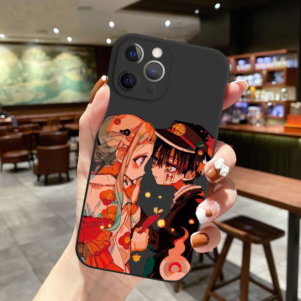 Jibaku Shounen Hanako Kun Toilet-bound Hanako-Kun black Silicone Phone Case For iPhone 13 11 Pro 12 Mini MAX 6 7 8 Plus XS Cover, EVERYTHINGANIMEE