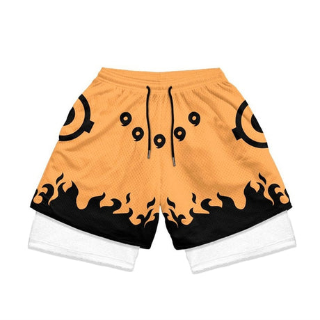 Hokage Hustle - Naruto Performance 2-in-1 Gym Shorts