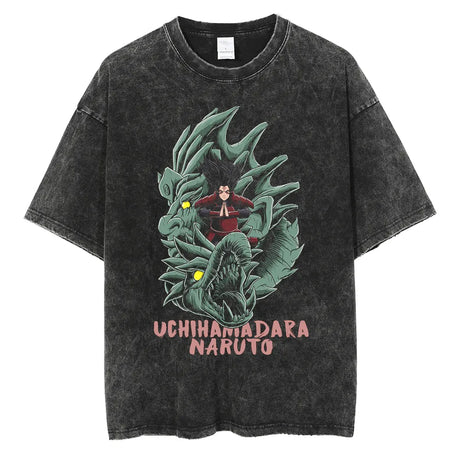 Show you love for anime with our Madara Uchiha's Dragon Fury Vintage Tee | Here at Everythinganimee we have the worlds best anime merch | Free Global Shipping