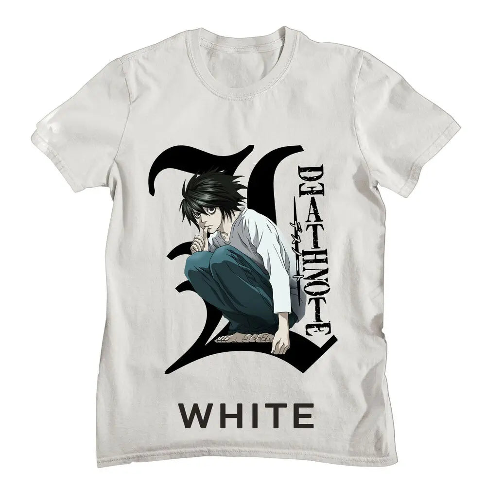 Here at Everythinganimee we have the best anime shirts in the world. 
Step into the world of Death Note with this striking tee featuring the iconic detective L.