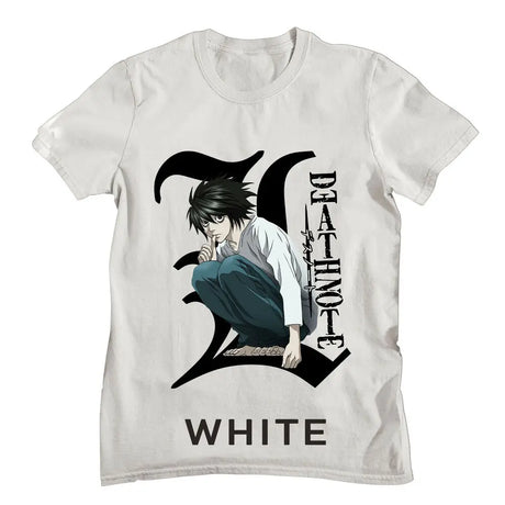 Here at Everythinganimee we have the best anime shirts in the world. 
Step into the world of Death Note with this striking tee featuring the iconic detective L.