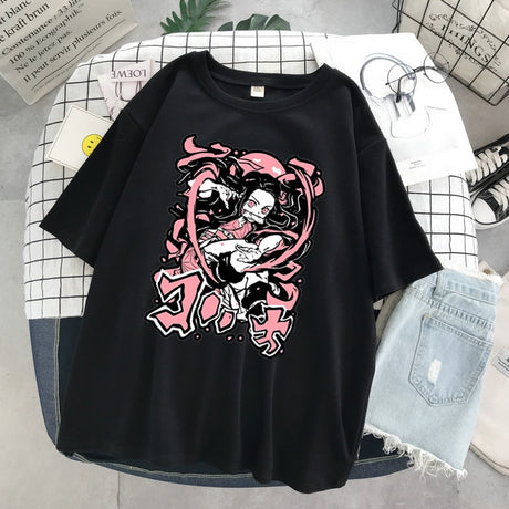 upgrade your look with our Nezuko's Embrace Cotton Tee Collection | Here at Everythinganimee we have the worlds best anime merch | Free Global Shipping