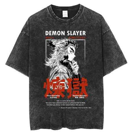Anime TShirt Men Women Demon Slayer Manga Printed Tshirts 100%Cotton for Summer Harajuku Gothic Streetwear Casual Tops Tees, everythinganimee