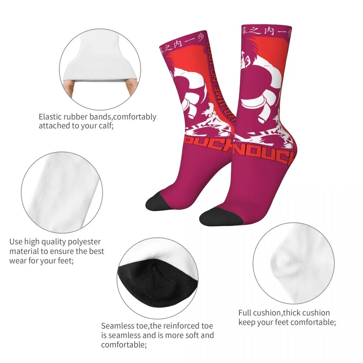 Keep your feet warm in style! These socks capture the essence of Makunouchi. If you are looking for Hajime No Ippo Merch, We have it all! | check out all our Anime Merch now!