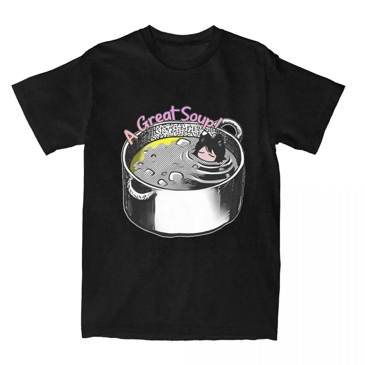 Here at Everythinganimee we only have the best shirts in the world! Celebrate the culinary adventure of "Delicious in Dungeon" with this quirky and fun Dungeon Soup Tee! Featuring a humorous design inspired by the series, this shirt highlights the unique charm of turning monsters into meals.