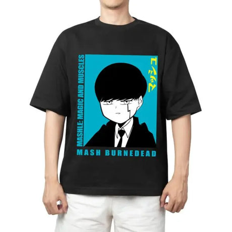 Here at Everythinganimee we only have the best shirts in the world! Channel the strength and stoic energy of Mash Burnedead with this bold and striking tee, inspired by the hit anime series Mashle: Magic and Muscles.