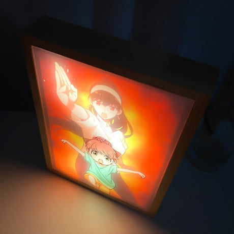 Led Night Light Photo Frame SPY X Family Anya Smug for Bedroom Decoration Nightlight Shadow Frame Manga Birthday Gift 3D Lights, everythinganimee