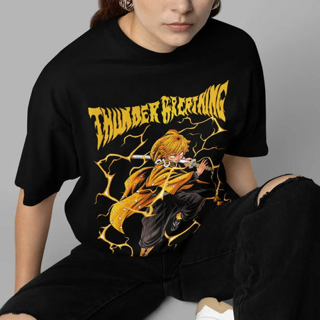 This tee captures the magic of Zenitsu Agatsuma. If you're looking for more Demon Slayer merch, we have it all! Check out our anime merch now—free shipping!