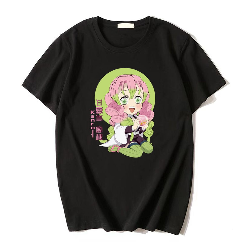 This shirt captures the magic of Kanroji Mitsuri. If you're looking for more Demon Slayer merch, we have it all! Check out our anime merch now—free shipping!