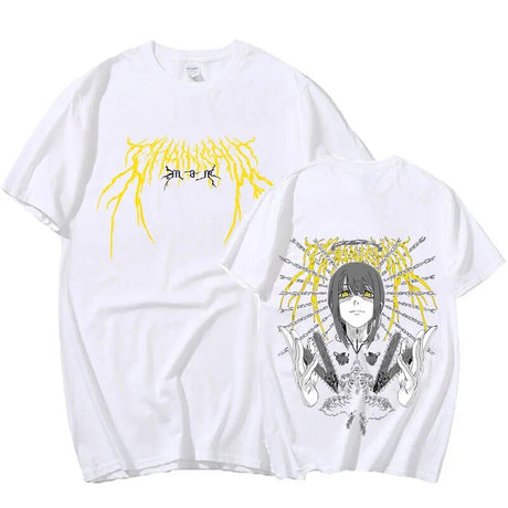 This shirt embodies the spirit of adventure in the world of Chainsaw Man. If you are looking for more Chainsaw Man Merch, We have it all!| Check out all our Anime Merch now!