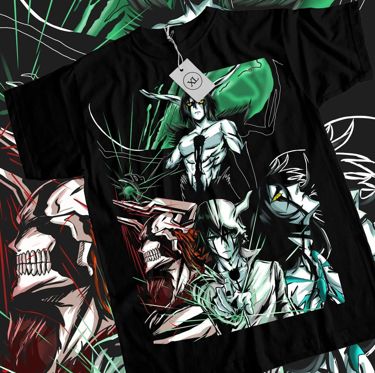 Here at Everythinganimee we have only the best anime merch! Free Global Shipping.
Embrace the enigmatic power of Ulquiorra Cifer with this Bleach Anime T-Shirt. Featuring detailed artwork of one of the most iconic Espada, this shirt is a must-have for any Bleach fan. Available in all sizes, it's perfect for showcasing your love for the series.