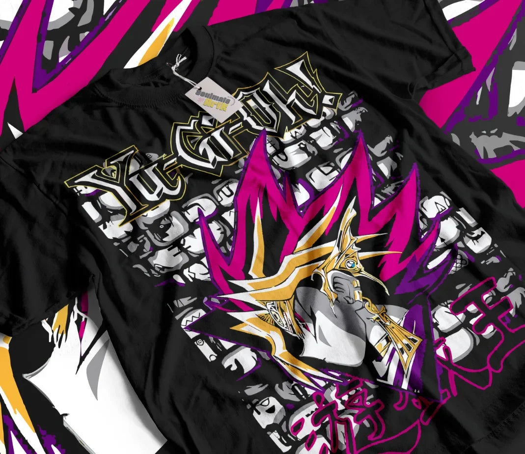 Here at Everythinganimee we have only the best anime merch! Free Global Shipping.
Step into the world of dueling with this vibrant Yu-Gi-Oh! tee, showcasing the iconic Yami Yugi in all his glory.