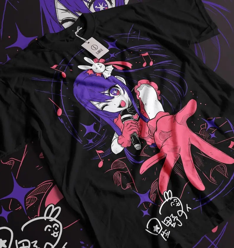 Here at Everythinganimee we have only the best anime merch! Free Global Shipping.
Celebrate your love for Oshi no Ko with this stunning Ai Hoshino T-Shirt. Featuring the captivating idol Ai Hoshino in a vibrant and dynamic design, this shirt is a perfect choice for fans who admire her charm and charisma.